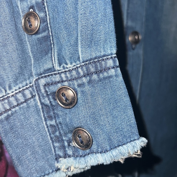 🌹 NWT! Free People x Sandrine Rose Denim Button Down Shacket - Picture 4 of 6